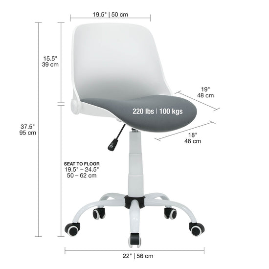 Folding Back Modern Swivel Office Task Chair