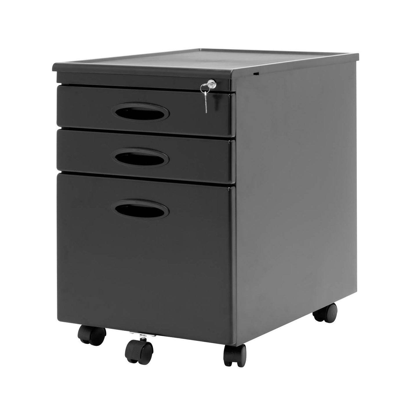 Metal Mobile File Cabinet with 3-Locking Drawers