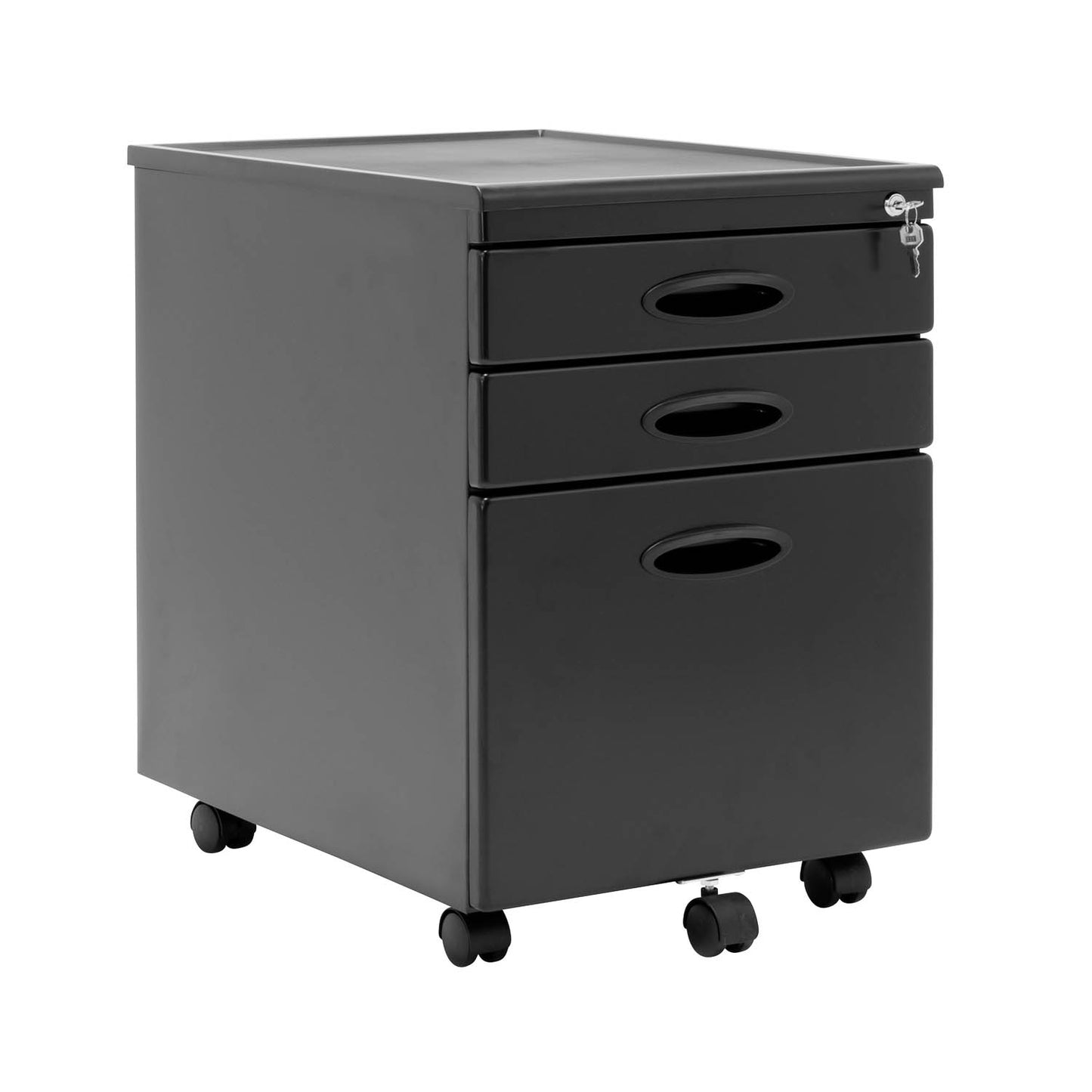 Metal Mobile File Cabinet with 3-Locking Drawers