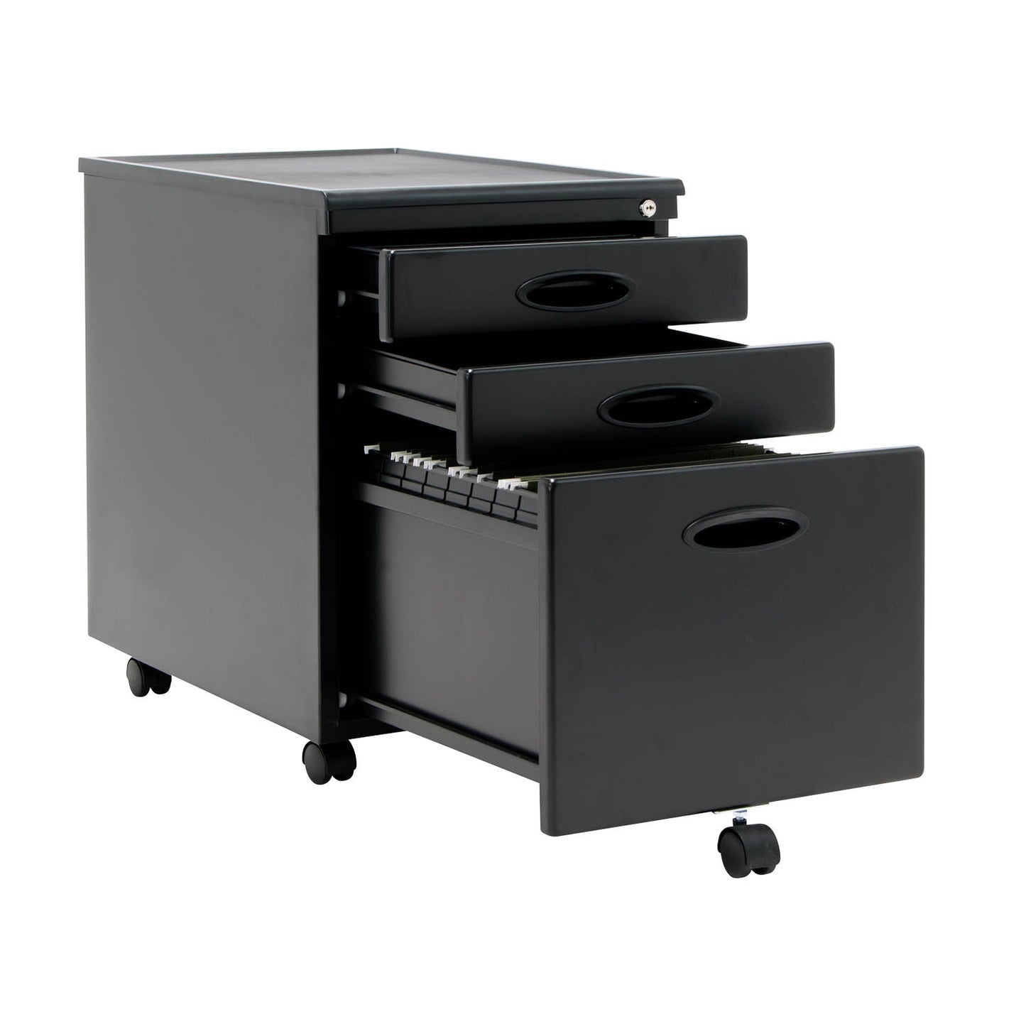 Metal Mobile File Cabinet with 3-Locking Drawers