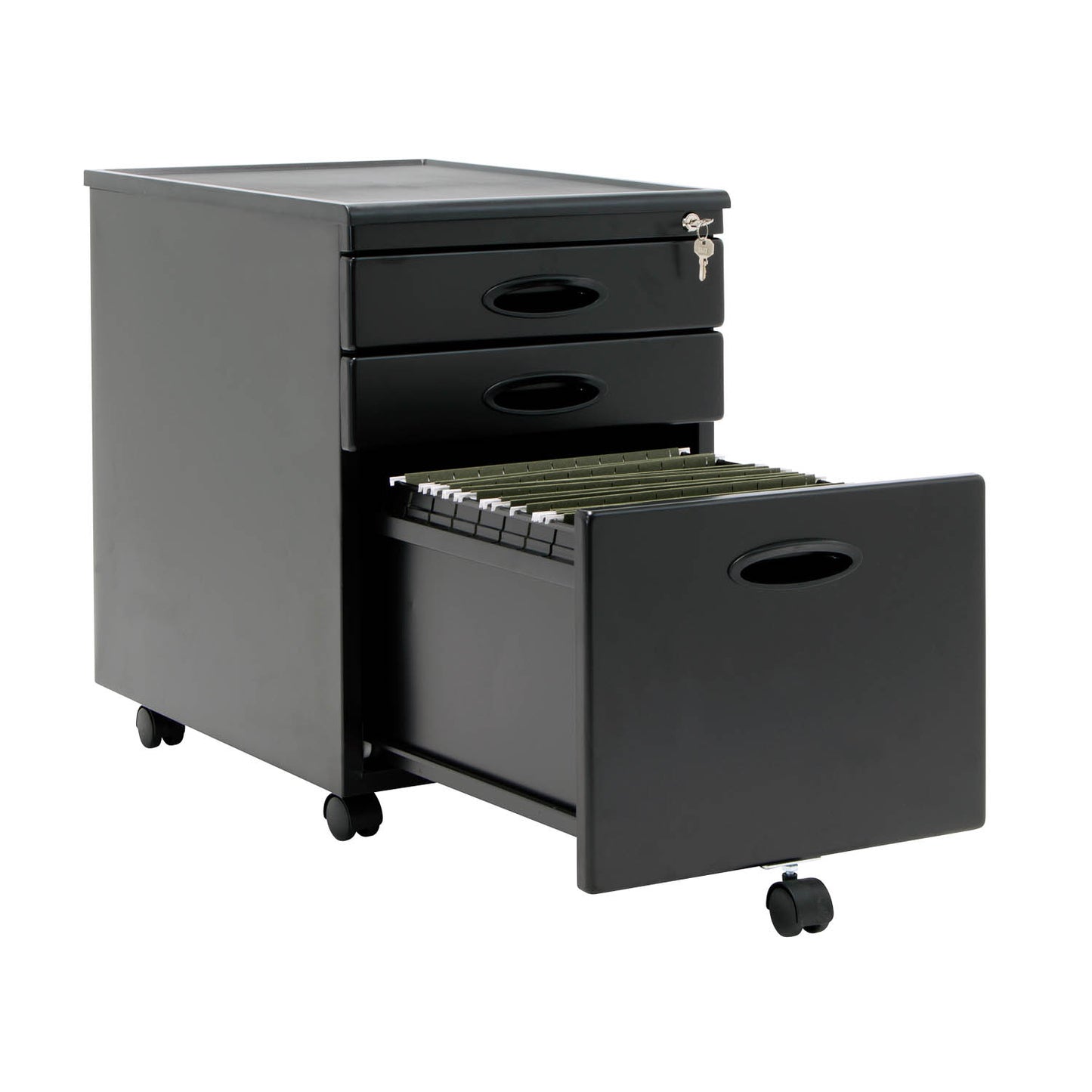 Metal Mobile File Cabinet with 3-Locking Drawers