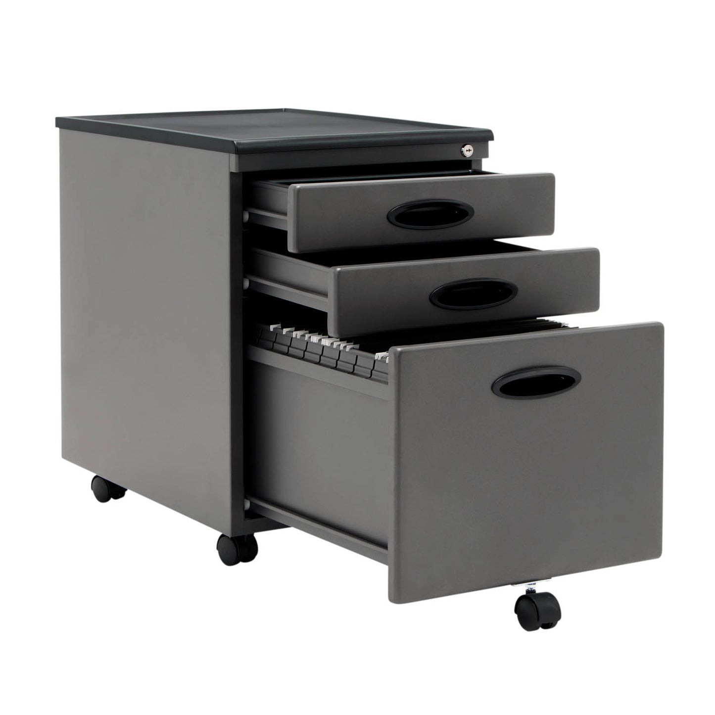 Metal Mobile File Cabinet with 3-Locking Drawers