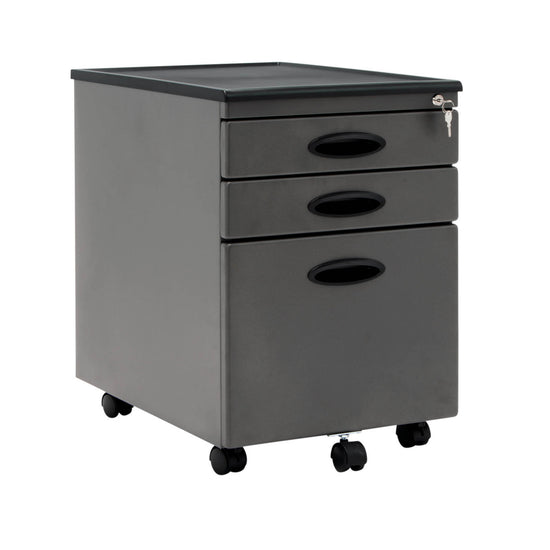 Metal Mobile File Cabinet with 3-Locking Drawers