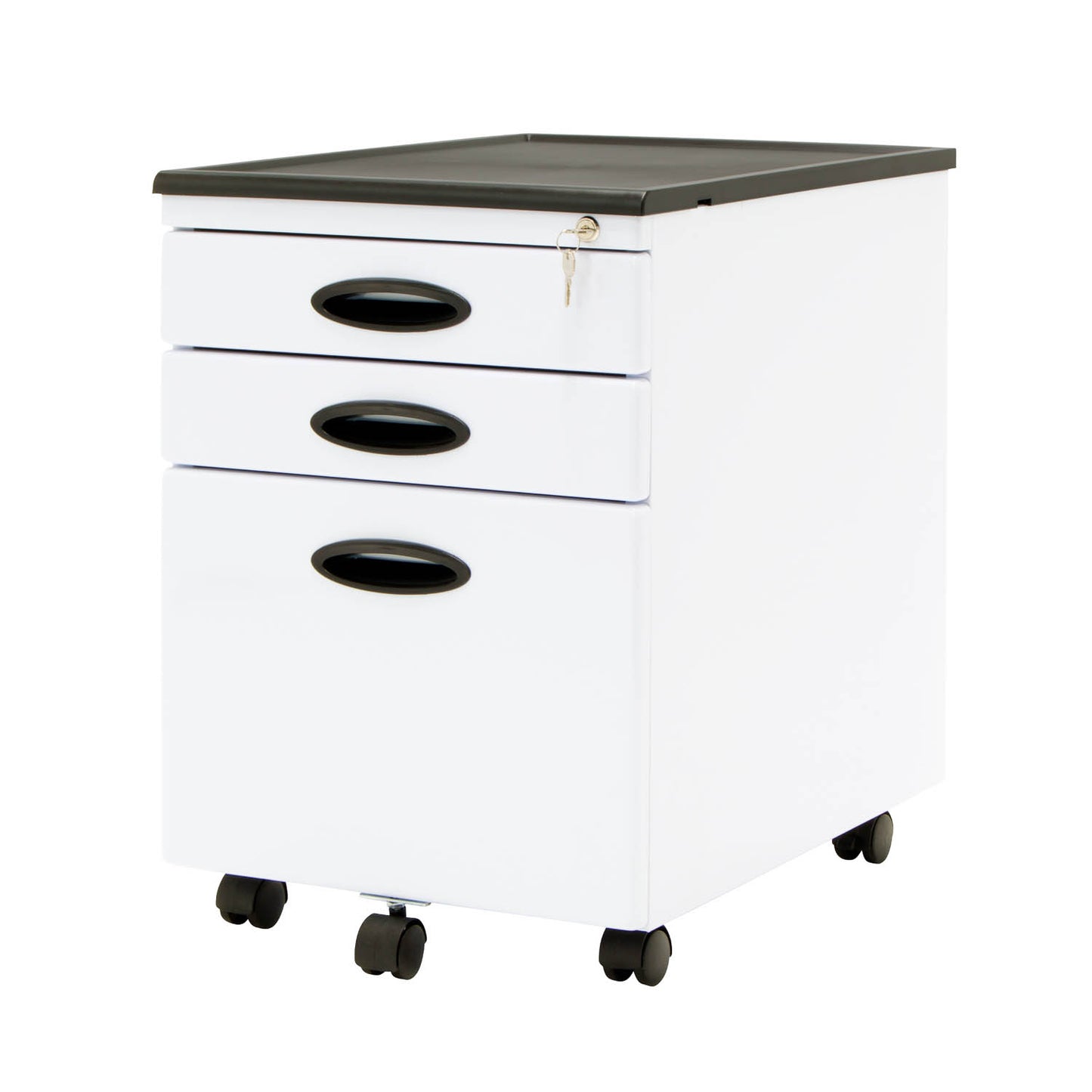 Metal Mobile File Cabinet with 3-Locking Drawers