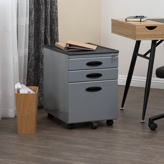 Metal Mobile File Cabinet Plus with Locking Drawers