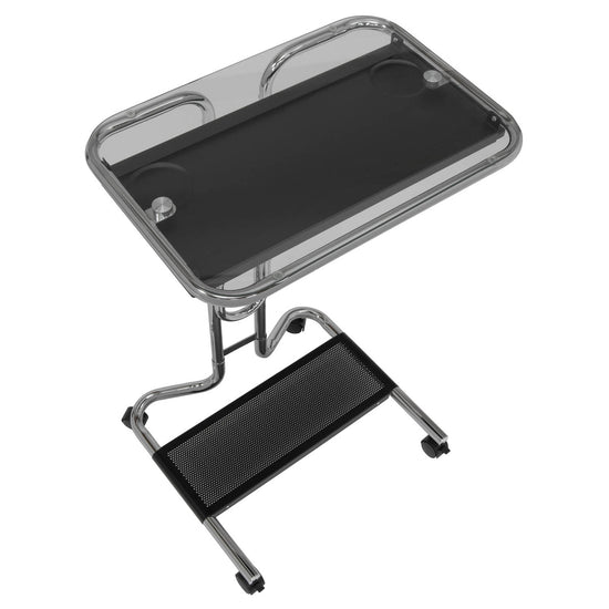 Height-Adjustable Modern Laptop Cart with Slide-Out & Bottom Storage Shelf