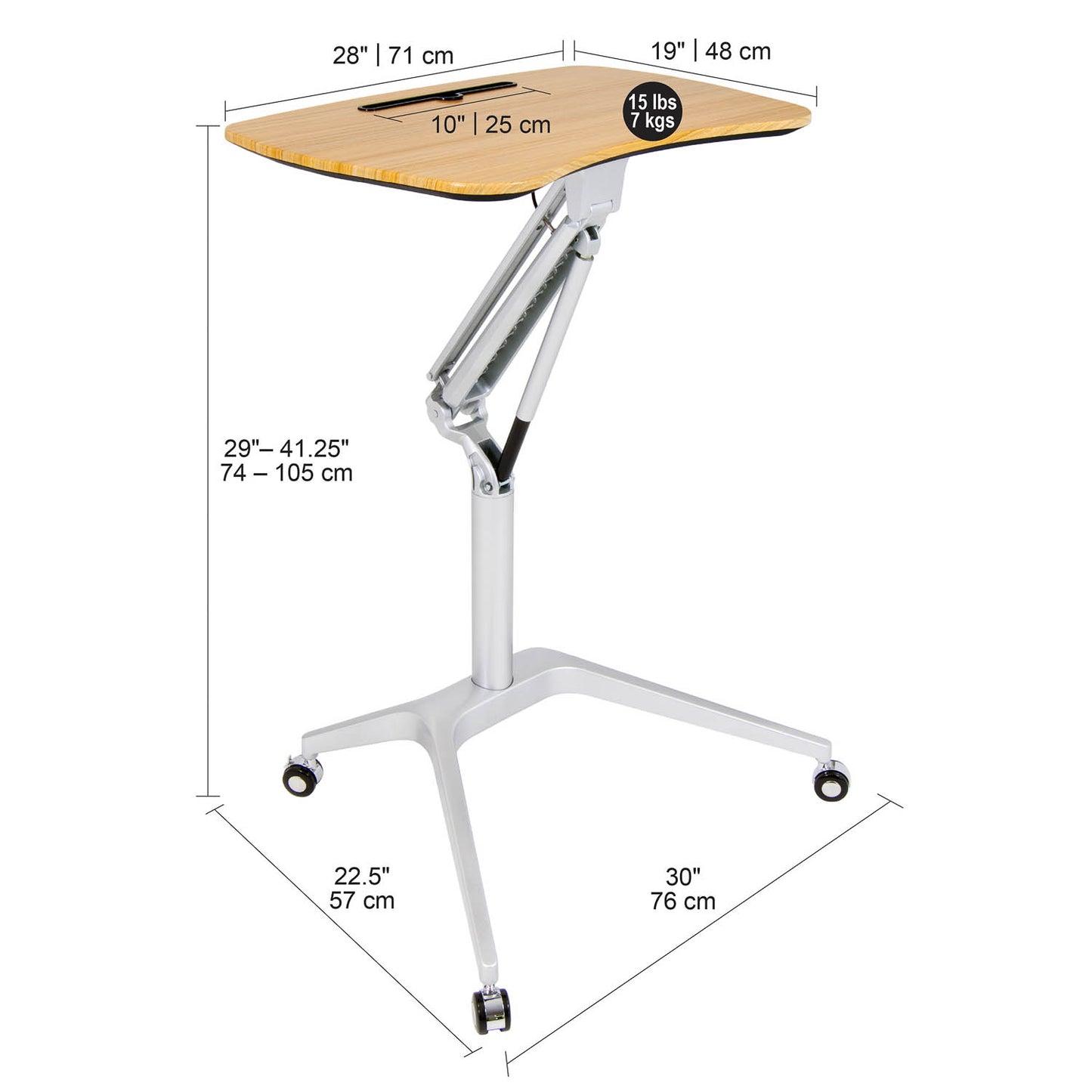 Ridge Height-Adjustable Laptop Table with iPad / Tablet Stand